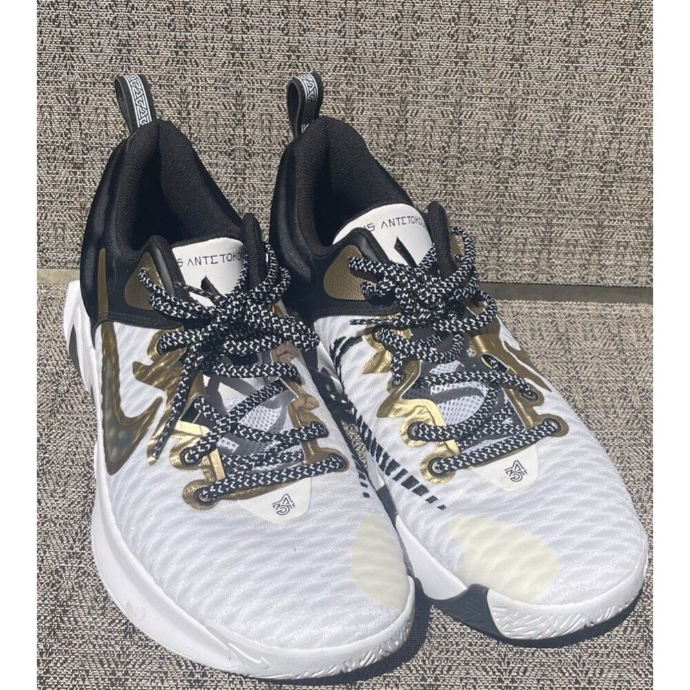 Nike Men's Shoes Giannis Immortality Size 12 White Black Gold CZ4099-100